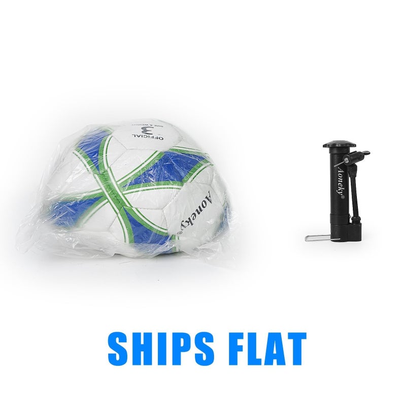 Aoneky Size 5 1-Pack Adult Soccer Ball - Eco-Friendly 2.5mm PVC Leather, Durable Machine-Stitched Design, Ball Pump Included - Image 5